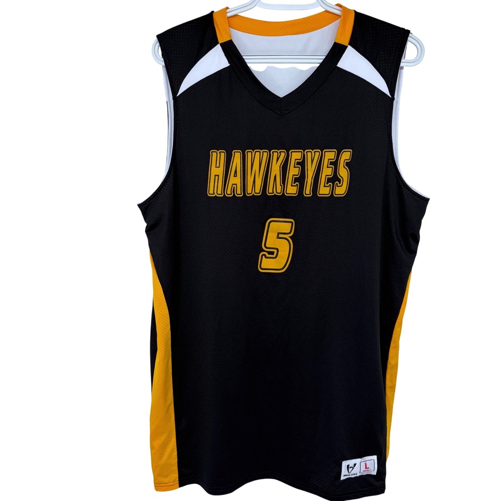 Iowa Hawkeyes Basketball Jersey Large Men's High Five Black College NCAA #5